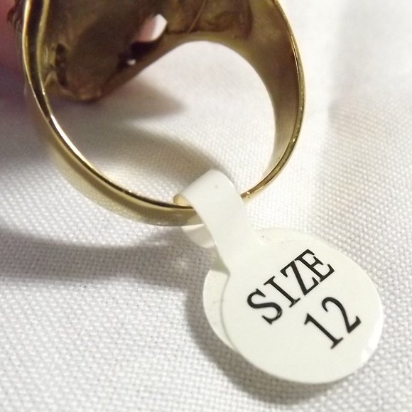 Gold-Tone Metal Stainless Steel Dragon Head Ring, Size 12 - Picture 5 of 7